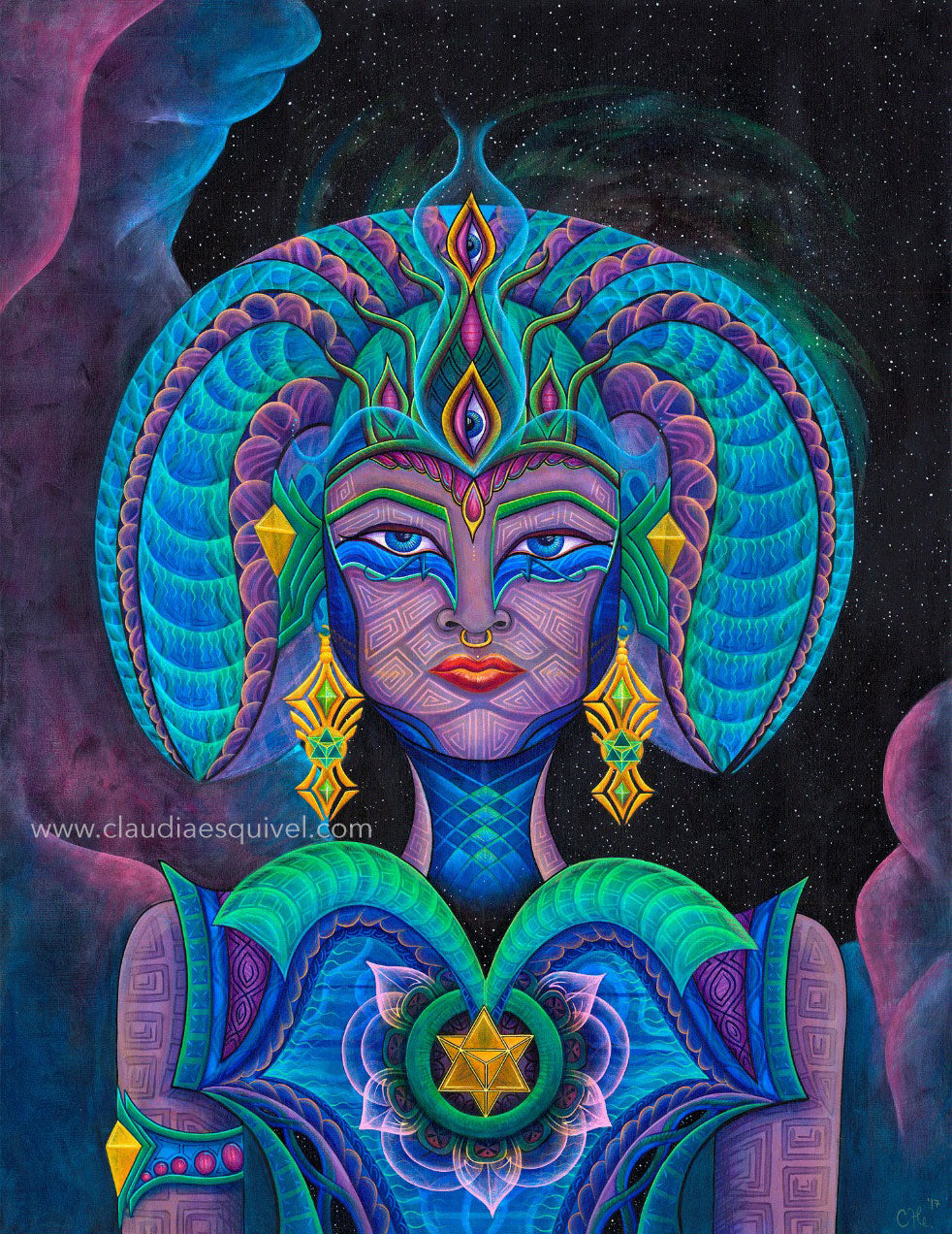 "Nakuladevi: Guardian of Galactic Wisdom"