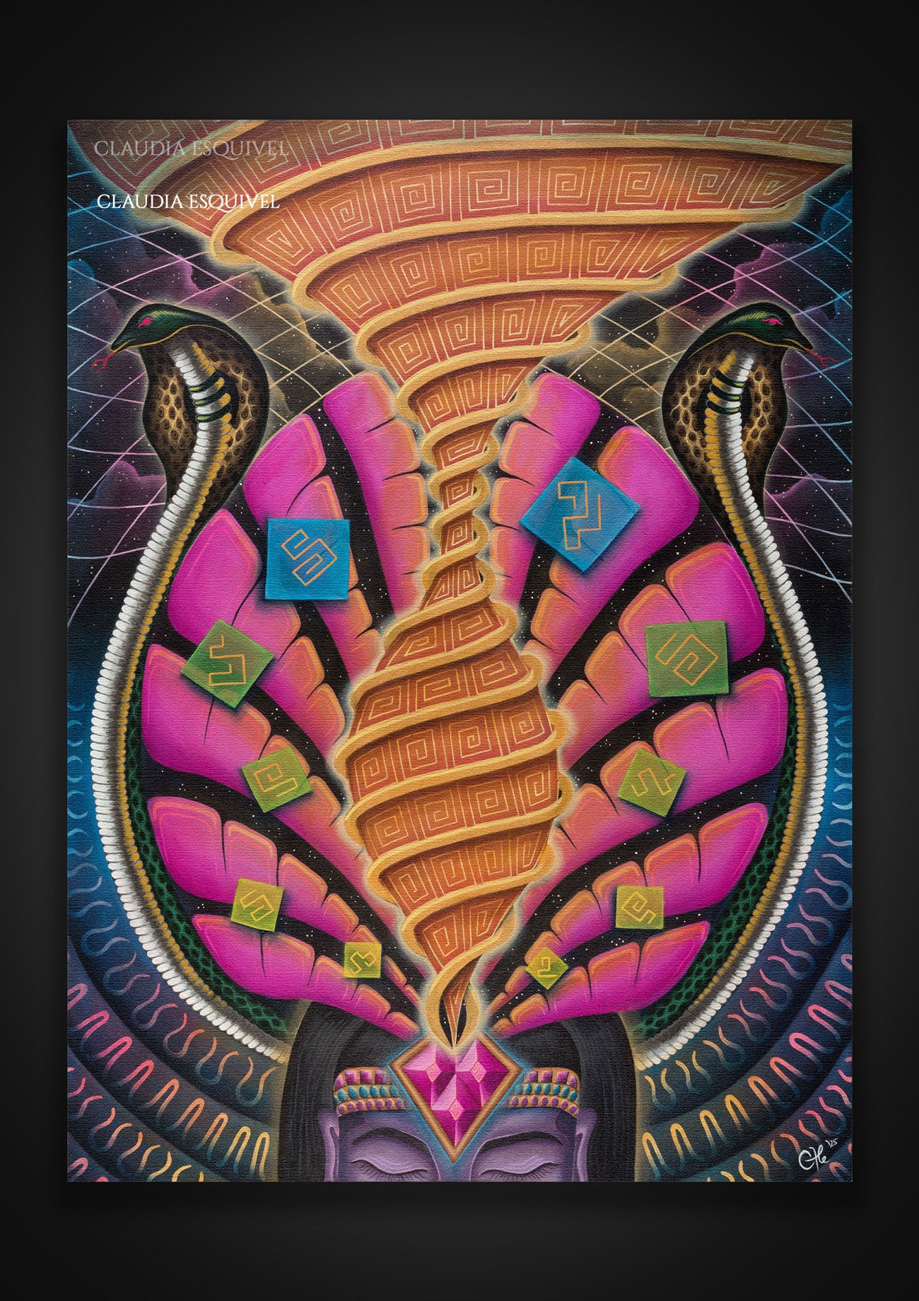 “Crown of the Serpent Priestess” - Limited Edition Canvas Print