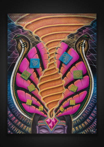“Crown of the Serpent Priestess” - Limited Edition Canvas Print
