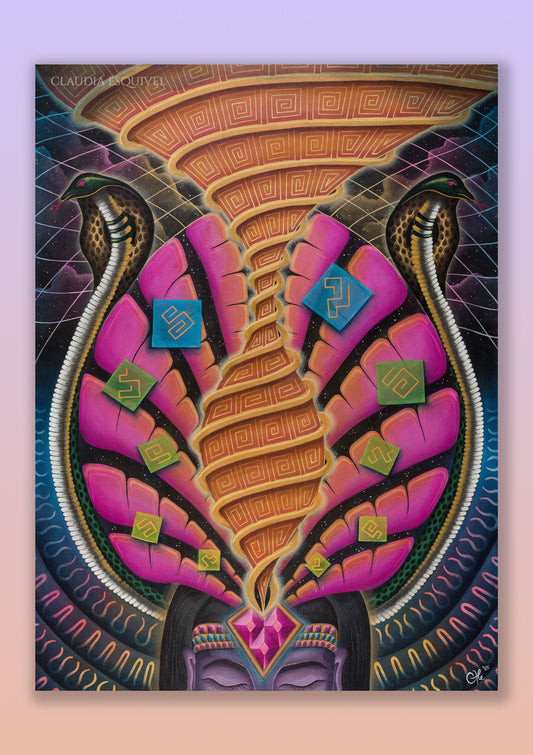 “Crown of the Serpent Priestess” - Limited Edition Canvas Print (91x65cm)