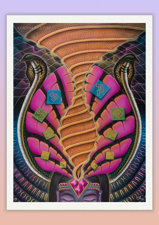 "Crown of the Serpent Priestess" – Limited Edition Giclée Print (30x42 cm)