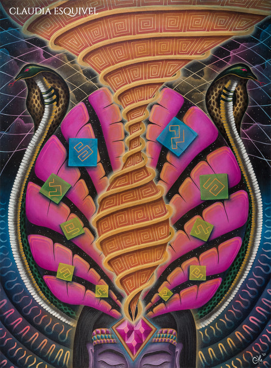 "Crown of the Serpent Priestess" – Limited Edition Giclée Print (30x42 cm)